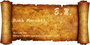 Bakk Marcell névjegykártya